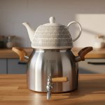 کتری قوری استیل قیطاسی کد 7350