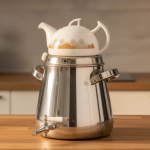 کتری قوری شیردار استیل قیطاسی کد 5060