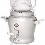 سماور روگازی عالینسب ارغوان - 5 لیتری - قوری دار - برنجی