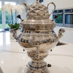 سماور گازی طوفان مدل 10 عدسی قوری دار