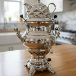 سماور گازی طوفان مدل 6 گلابی قوری دار