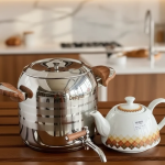 کتری قوری شیردار 5 لیتر دسته چوب دستی لوکس