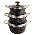 سروس قابلمه تفلن 6 پارچه مشکی