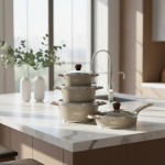 سرویس چدن 10 پارچه رودینا رنگ کرم