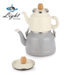 کتری قوری لعابی طوسی لایت