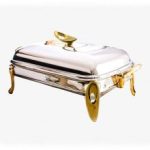 سوفله مستطیل 3 لیتر قایقی پایه طلایی رزلند