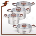 سرویس قابلمه 8 پارچه استیل نقره ای براق کروپ سِت کد5200