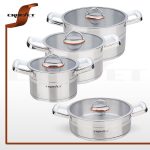 سرویس قابلمه 8 پارچه استیل نقره ای براق کروپ ست کد5100