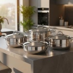 سرویس استیل7 پارچه دستی لوکس