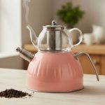 کتری قوری لوله دار استیل قوری پیرکس وارداتی برند هوم لوکس