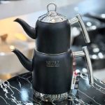 کتری قوری لوله دار رنگی نزاز کد 5016 مشکی مات