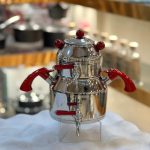 کتری قوری استیل شیردار قرمز برند تیتل