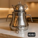 کتری قوری استیل شیردار نقره ای برند اس لوکس کد4080