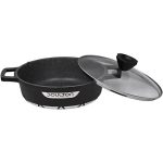 تابه چدنی برند دالتون سایز 24 درب پیرکس