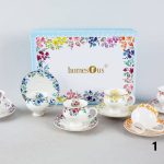 فنجان قهوه خوری وارداتی طرح دار لب طلا